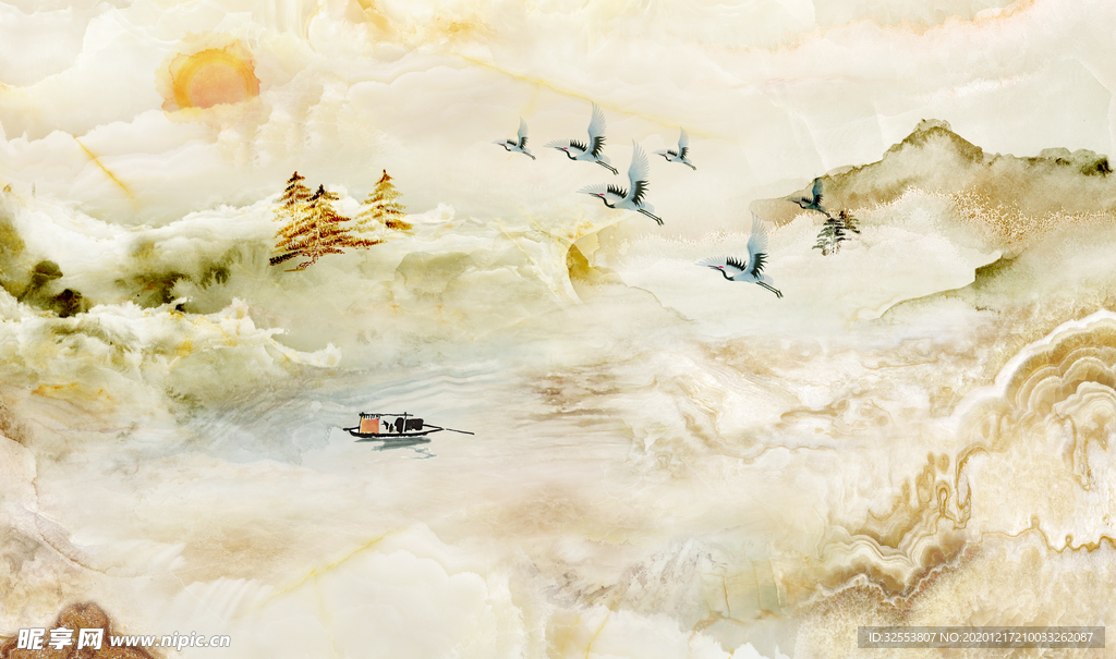 大理石纹鹤高清图