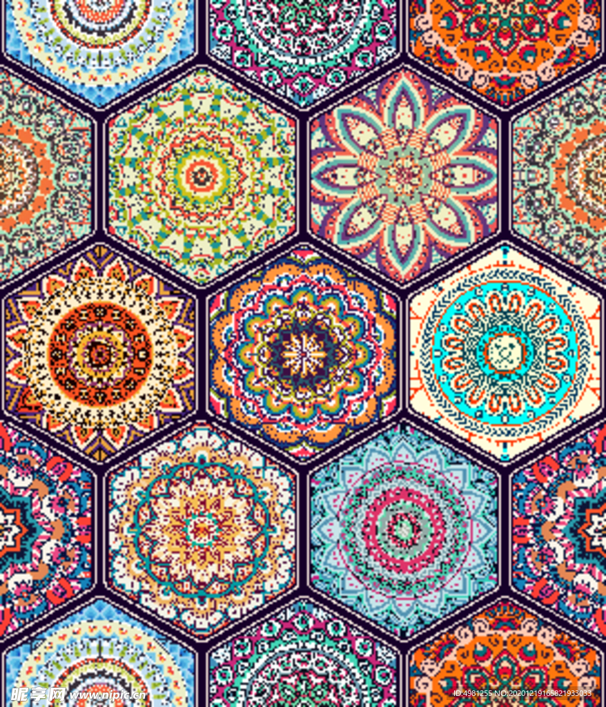 矢量花纹印花图案