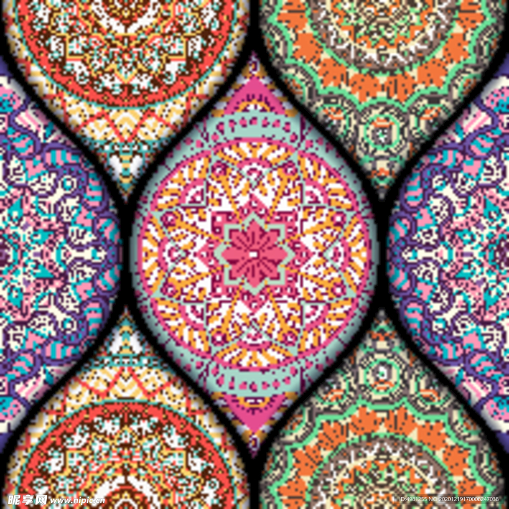 矢量高级花纹印花图案