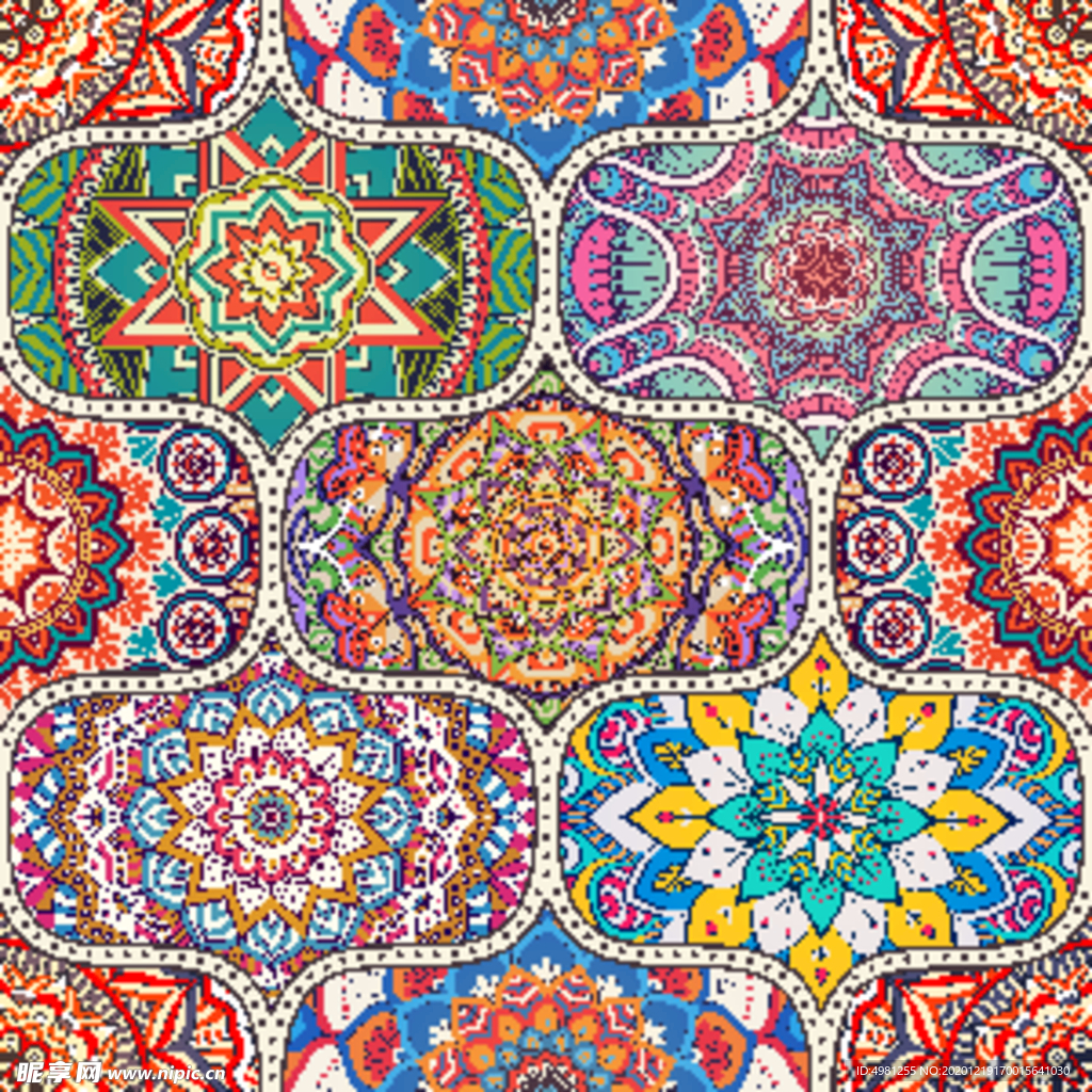 矢量高级花纹印花图案