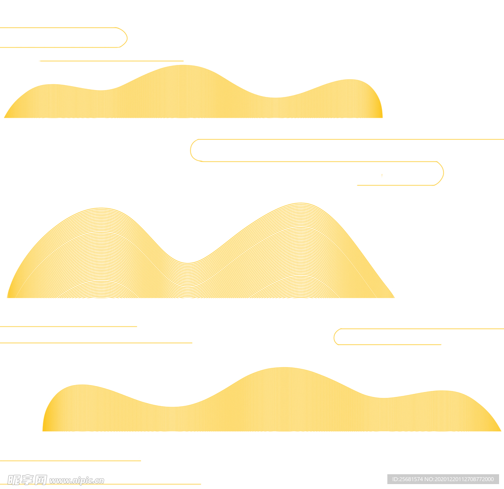 山和云简笔画意境