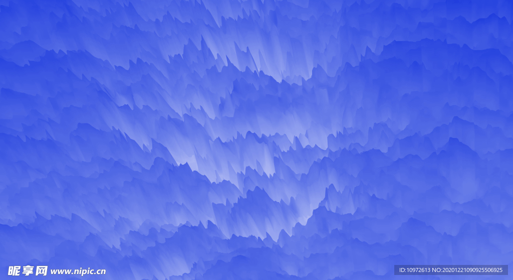 蓝色水墨山峰