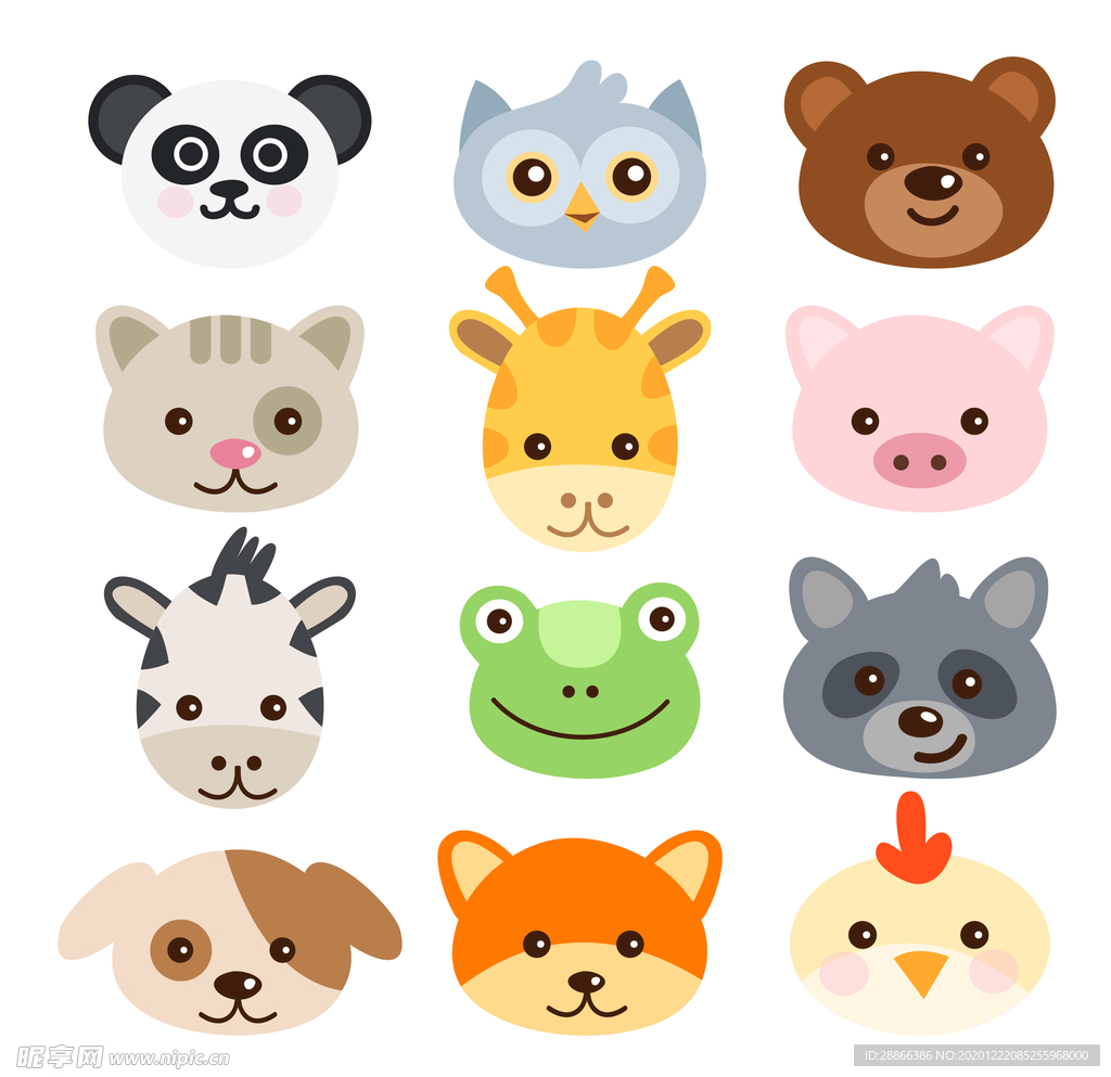 卡通动物头像