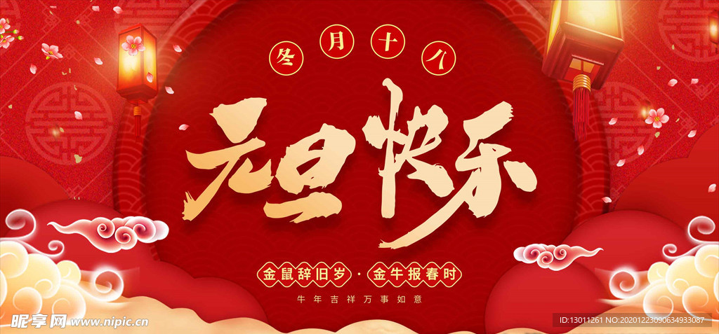 2021元旦快乐背景展板