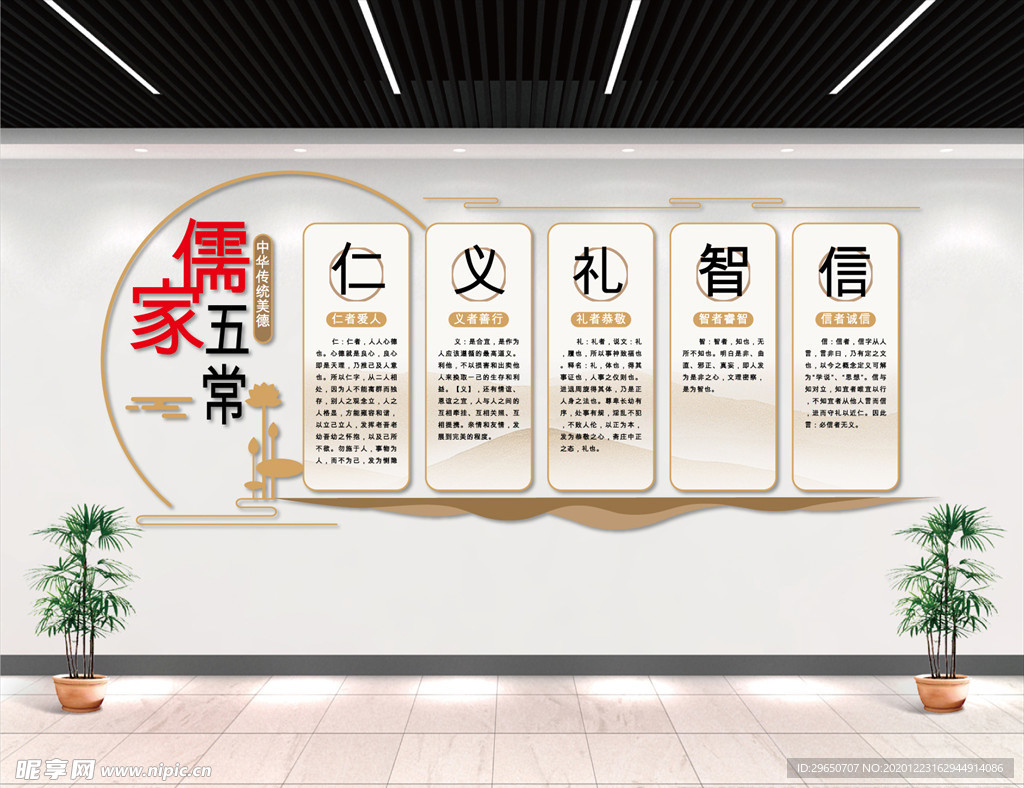 儒家五常文化墙
