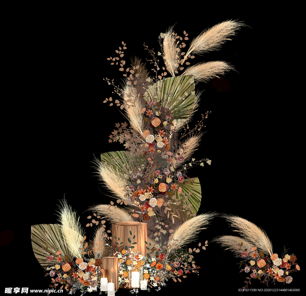 婚礼效果图秋色素材