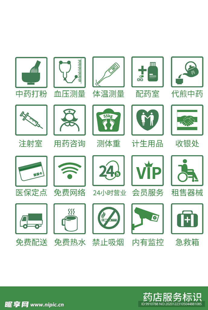 药店服务标识 玻璃贴