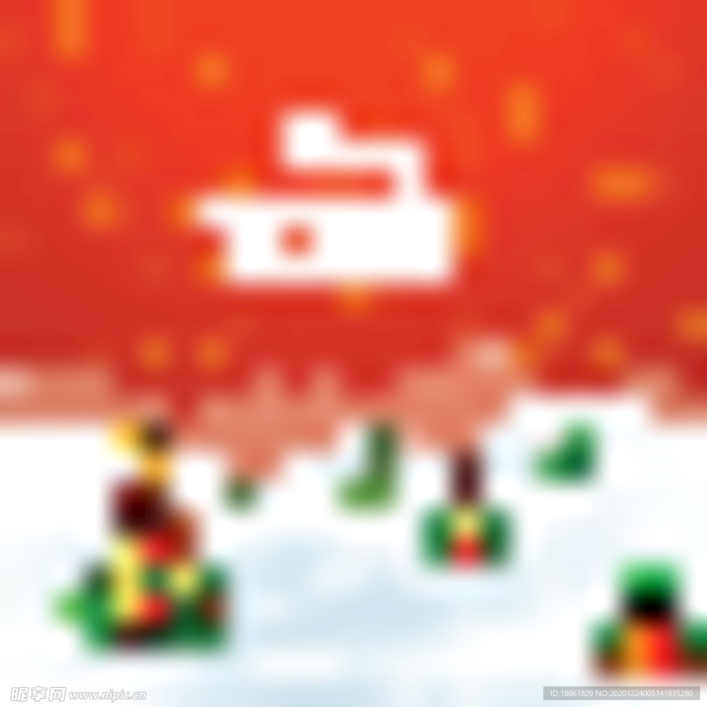 雪地里的圣诞树