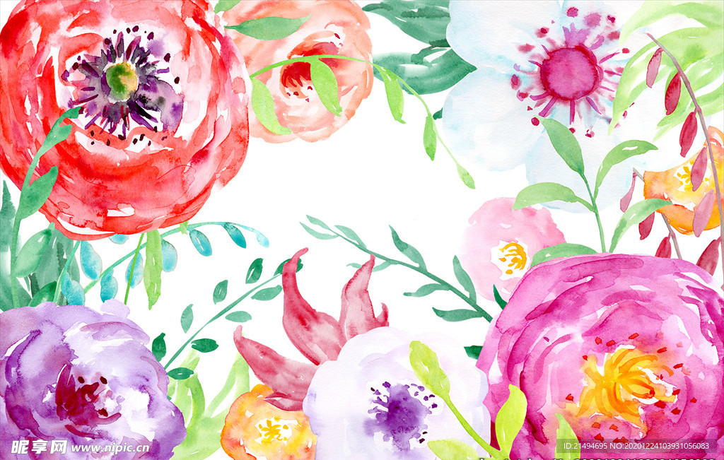 手绘植物素材包花卉