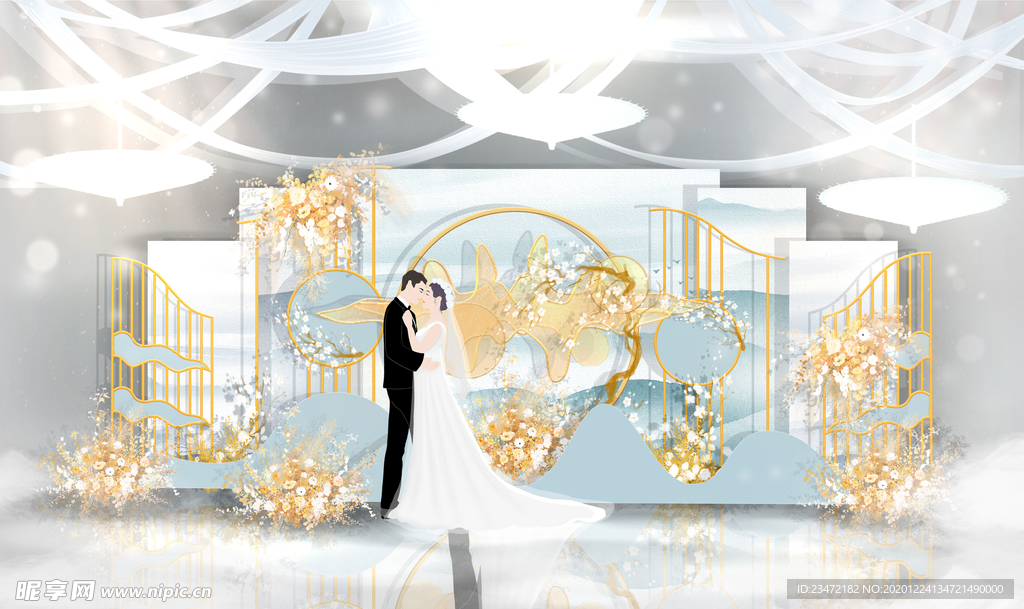 原新中式素雅风婚礼效果图