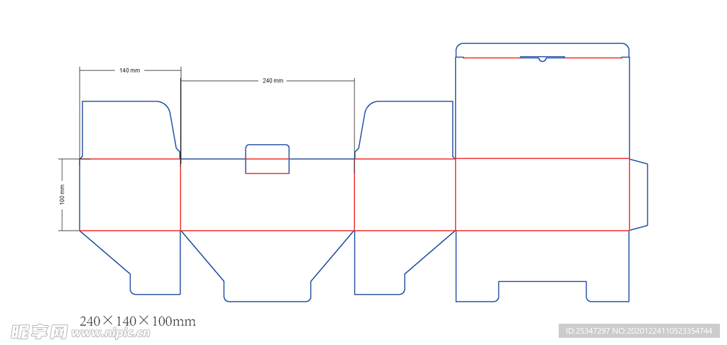 普通扣底盒锁扣盒刀模