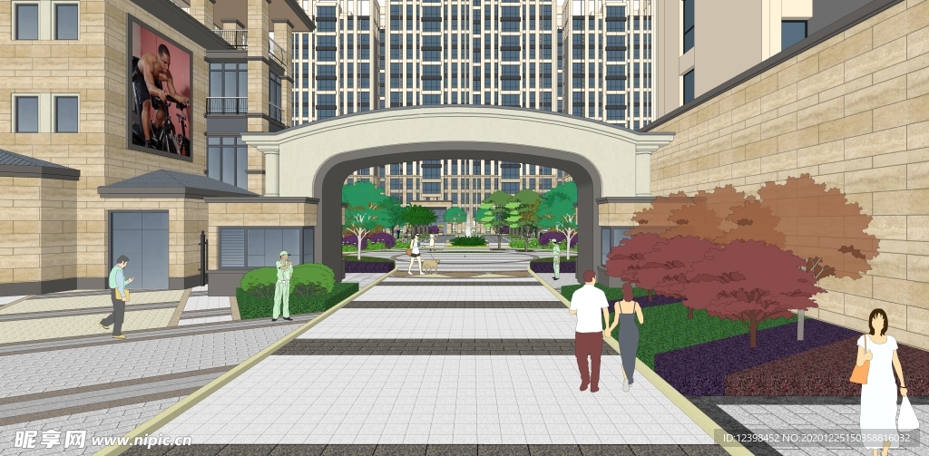 小区欧式景观设计效果图