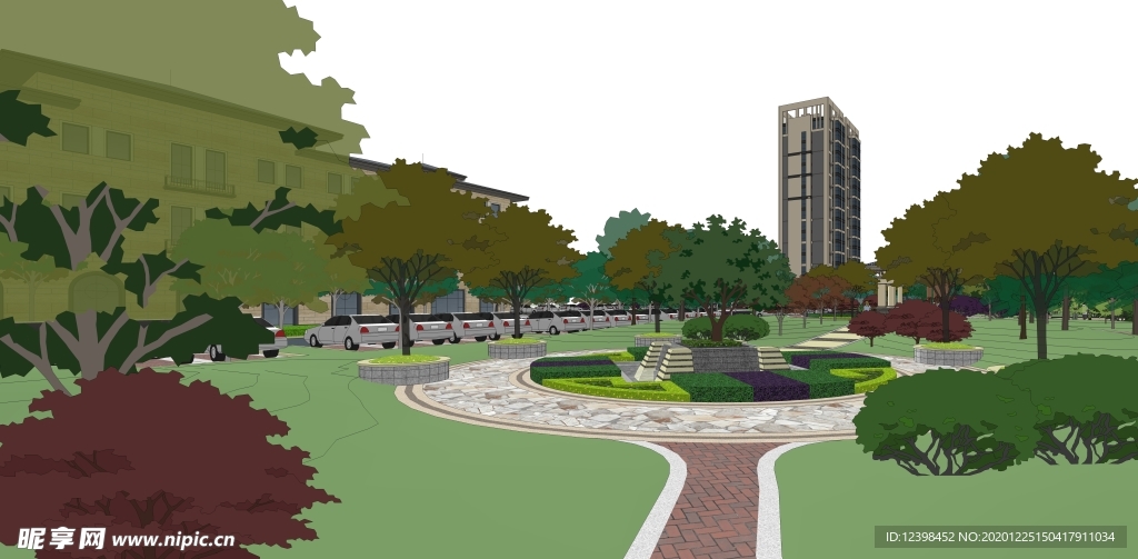 现代欧式小区景观园林设计效果图