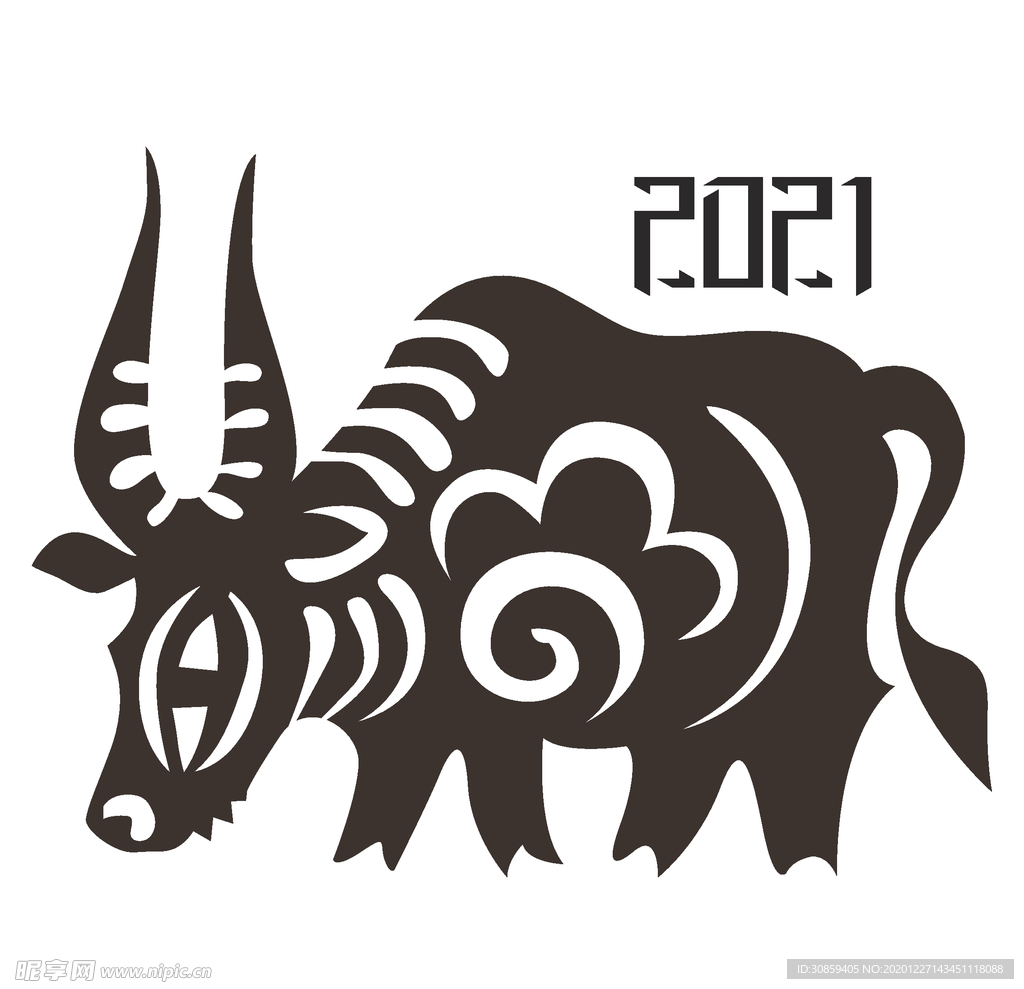 2021牛年剪纸