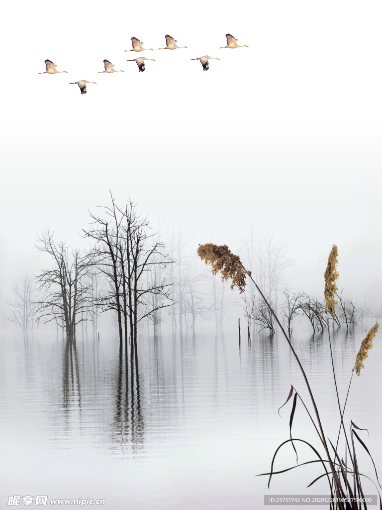 水墨画 国画 中国风 移门 古