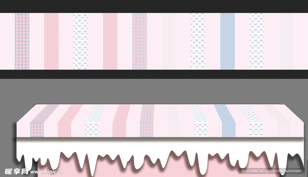 矢量马卡龙粉色宝宝宴