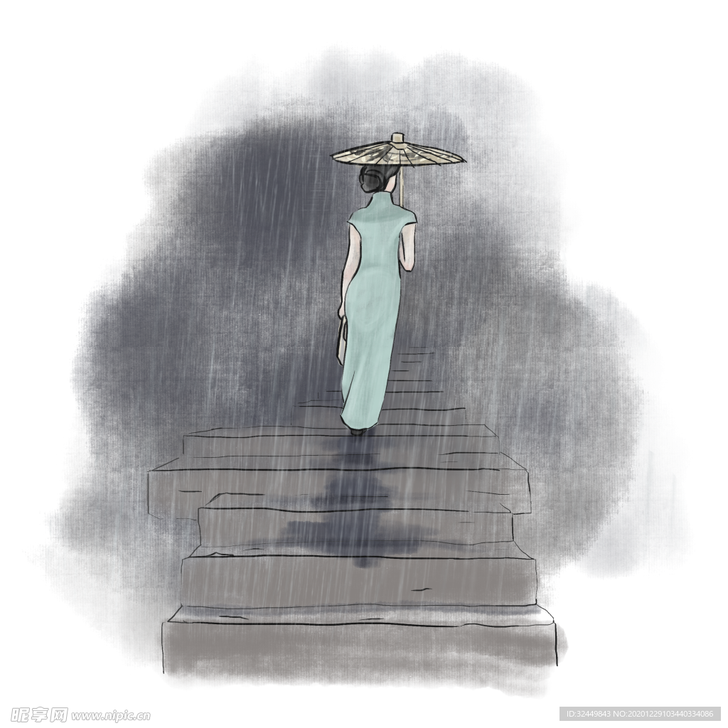 古风素材 插画 插图 卡通