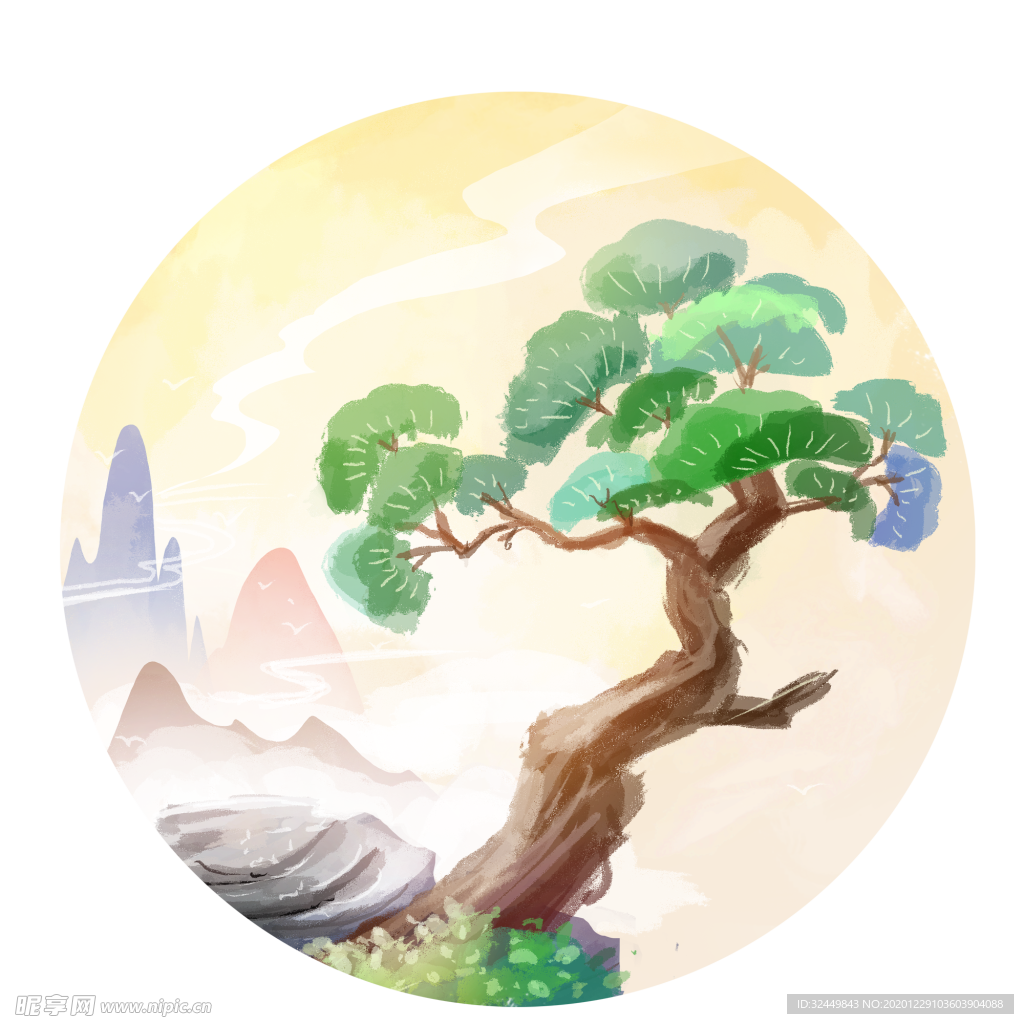 古风素材 插画 插图 卡通