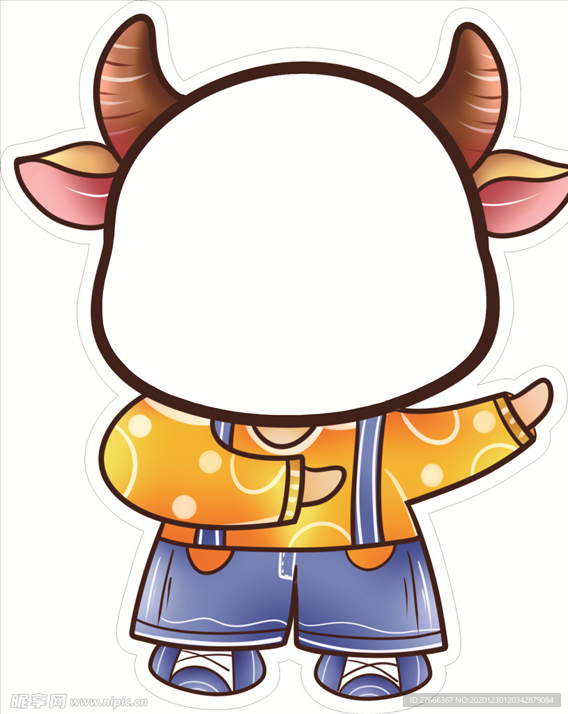 2021年新年牛年拍照框