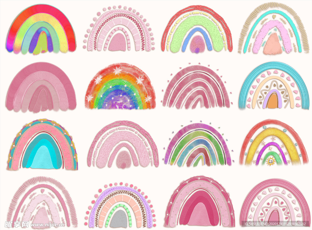 手绘水彩彩虹