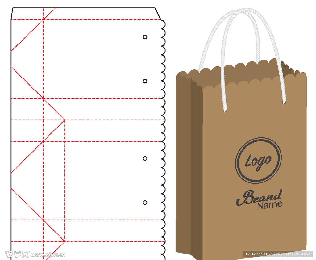 异型花边手提袋包装