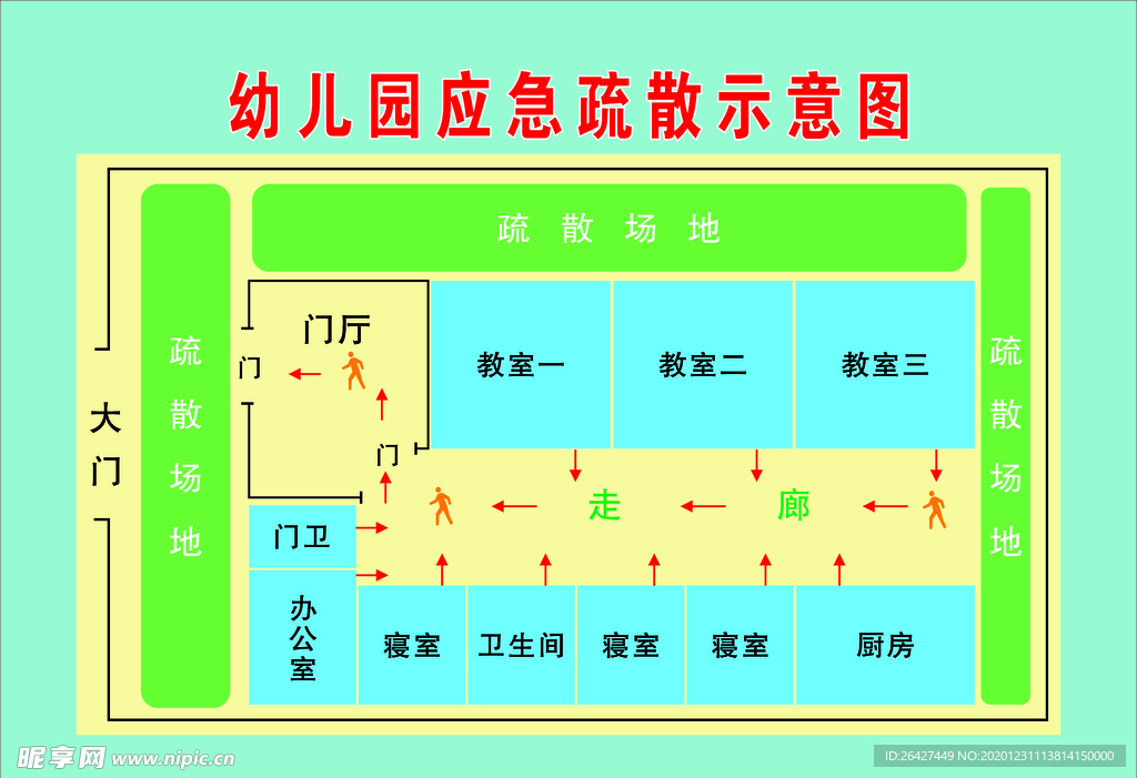 学校应急疏散示意图