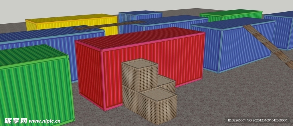su集装箱模型 吃鸡 编织框