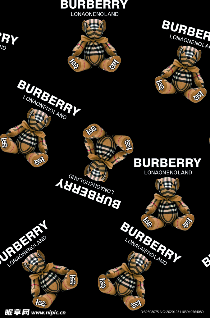 大牌 巴宝莉 小熊  男装