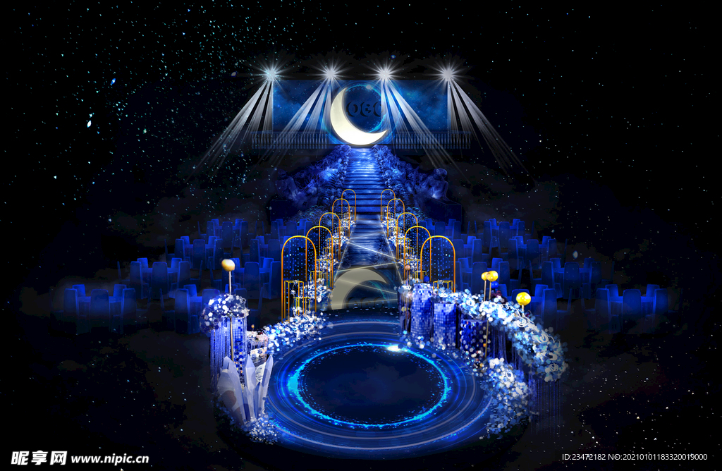 原创星空定制酒店仪式区效果图