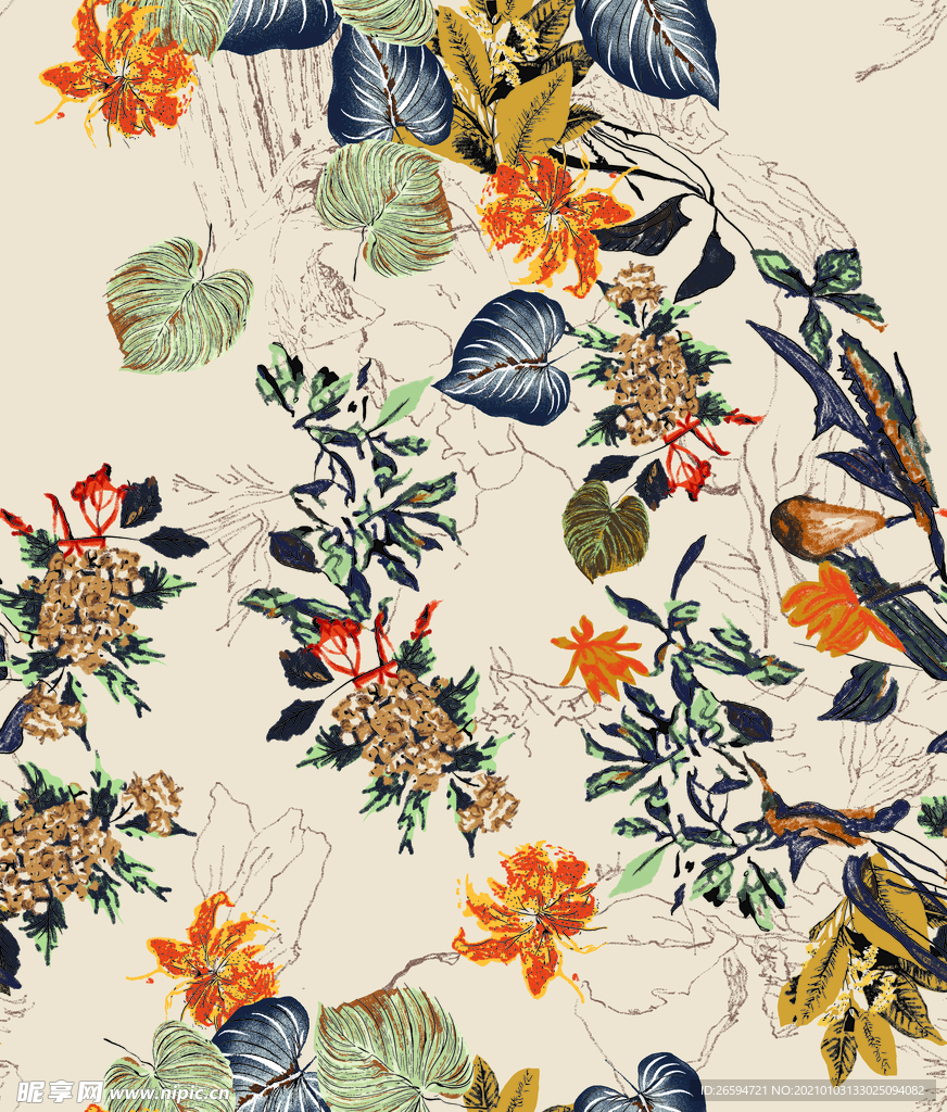 杂花 回位 循环 叶子 大花