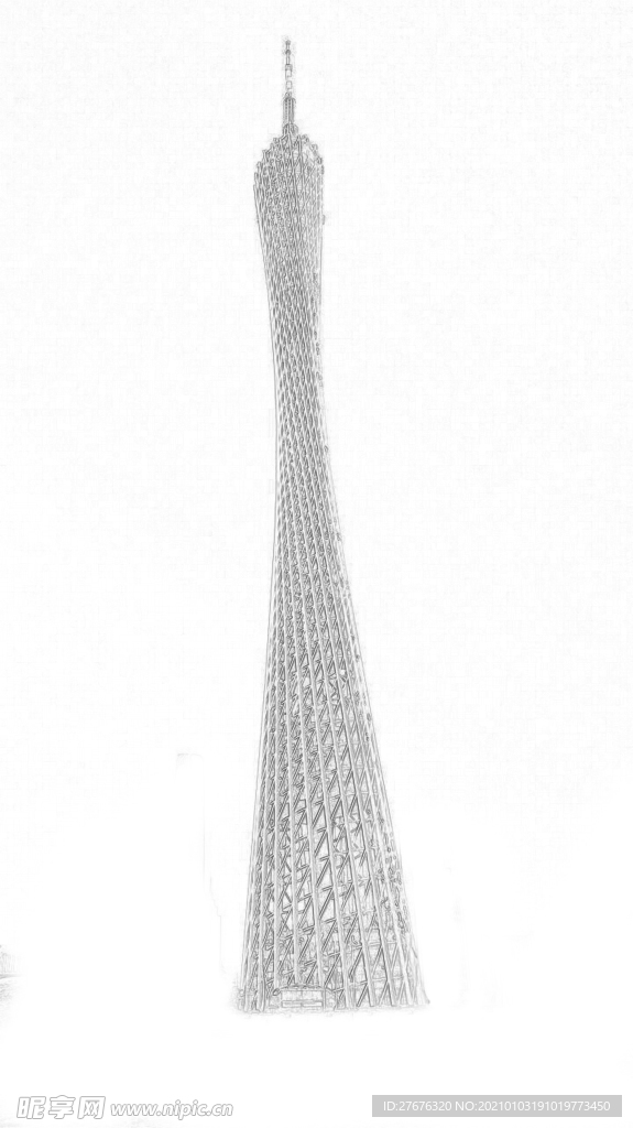 广州塔 线性稿 建筑  海珠区