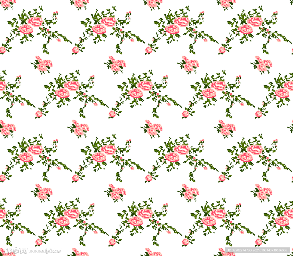 玫瑰小碎花无缝循环
