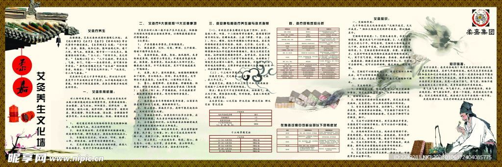 艾灸养生文化墙