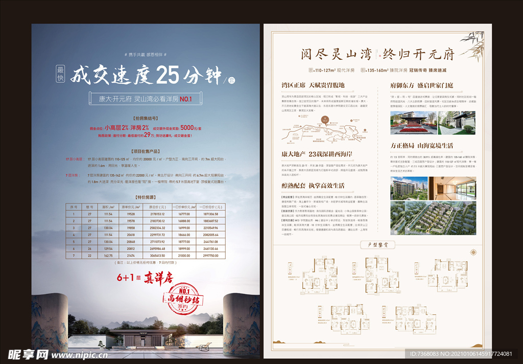 地产中式新中式DM单页