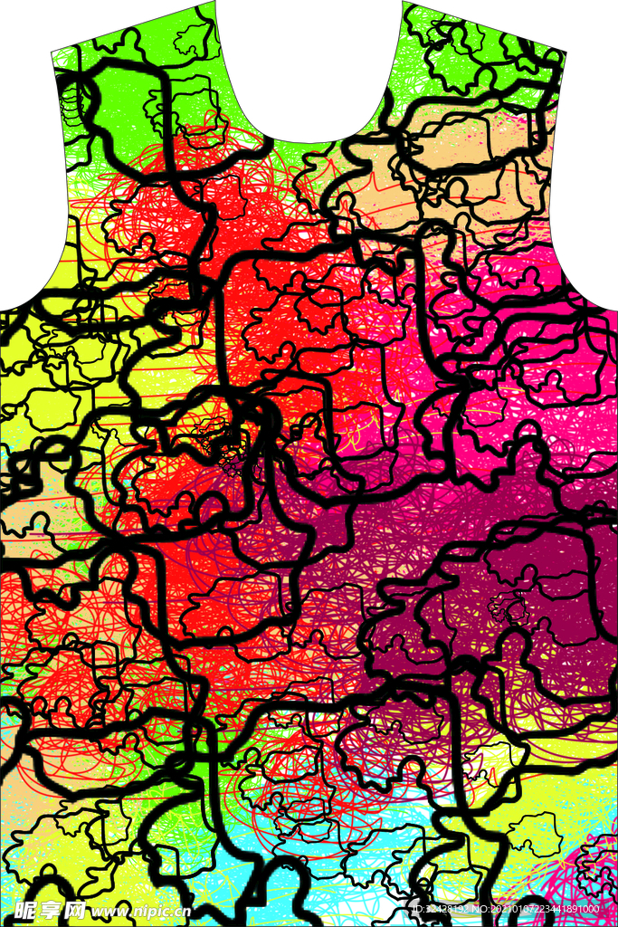 潮流男装印花 分层