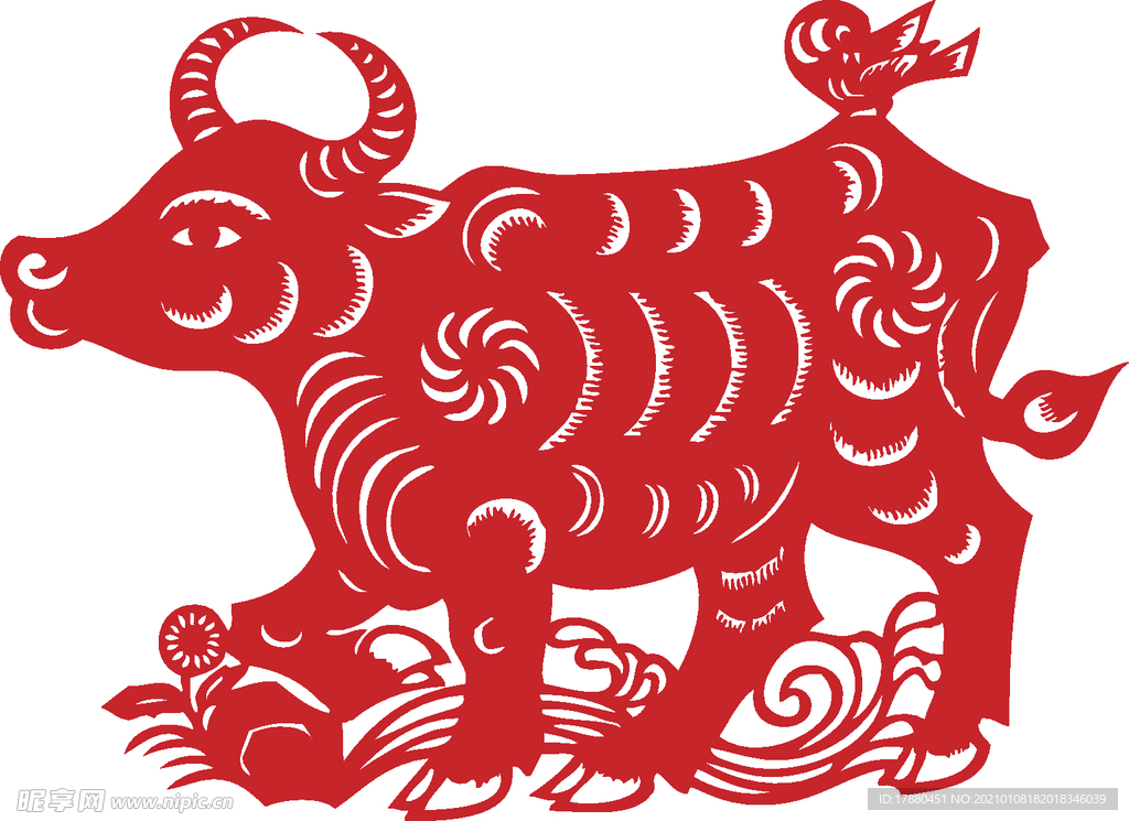 生肖牛剪纸窗花