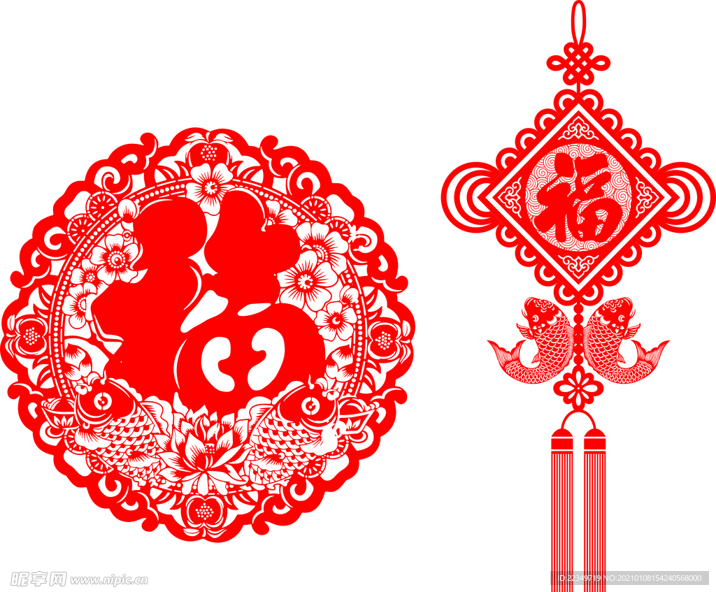 中国结 窗贴 窗花 玻璃贴 福