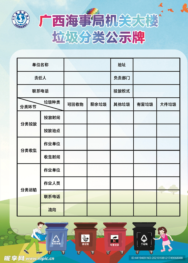 垃圾分类公示栏