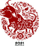 牛年  素材  窗花  窗贴