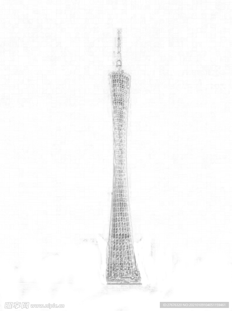 广州塔 线性稿 建筑 旅游