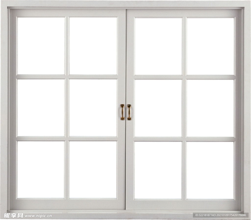 白色双开窗户