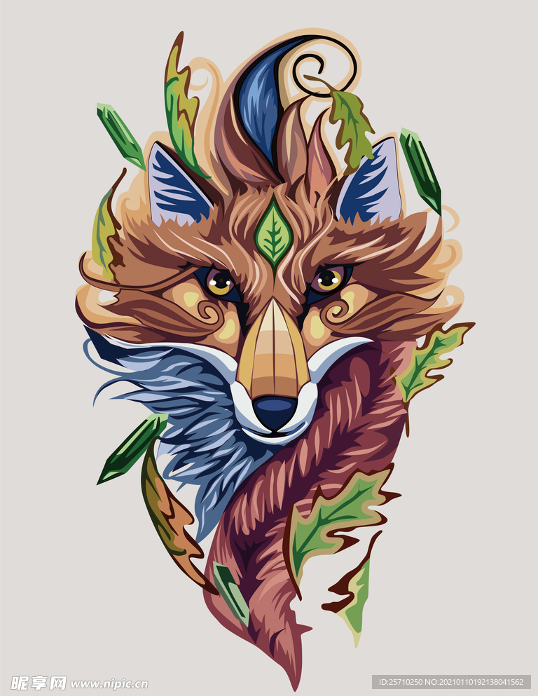 狼矢量酷炫插画