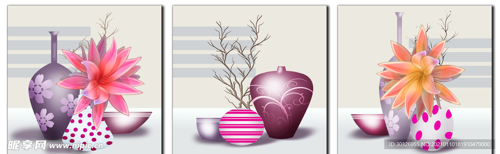 花瓶玄关装饰画