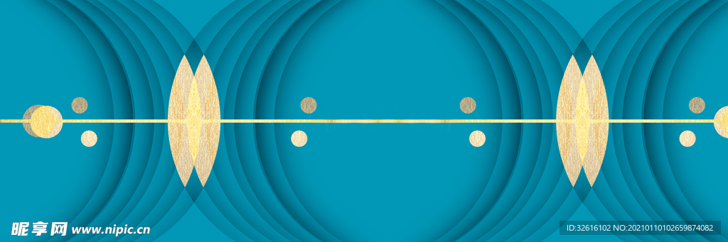 蓝色几何装饰画