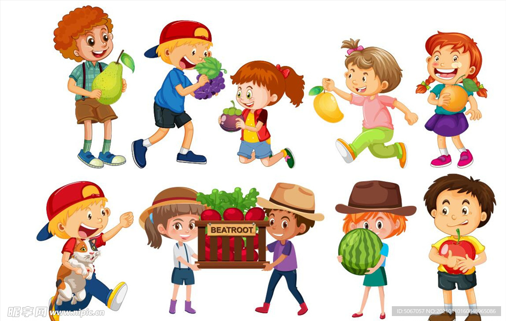 卡通矢量儿童 矢量水果