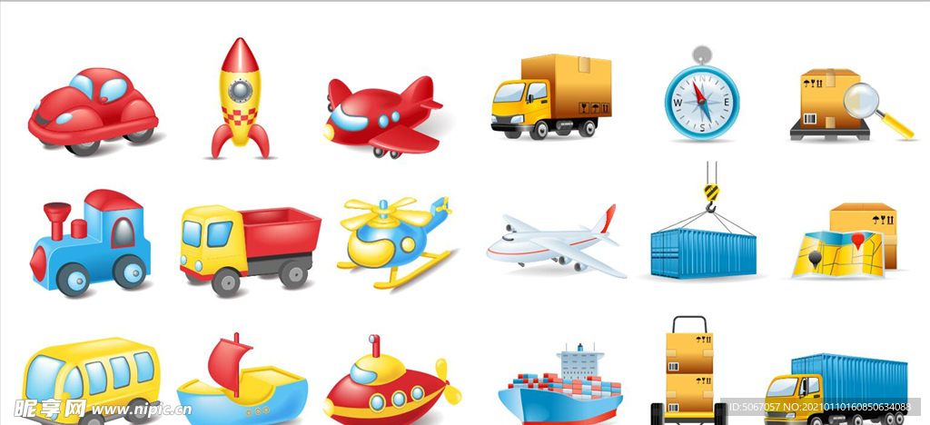 矢量交通工具 卡通玩具矢量