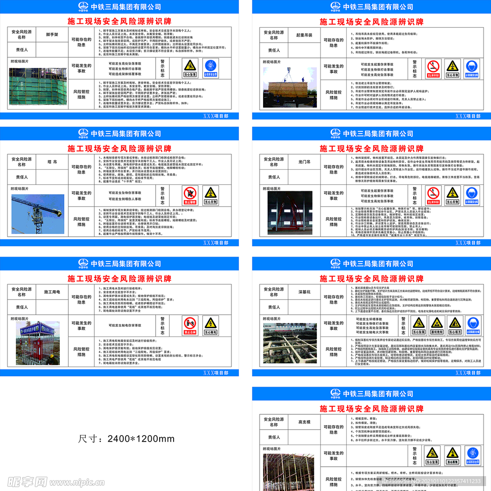 施工现场安全风险源辨识牌