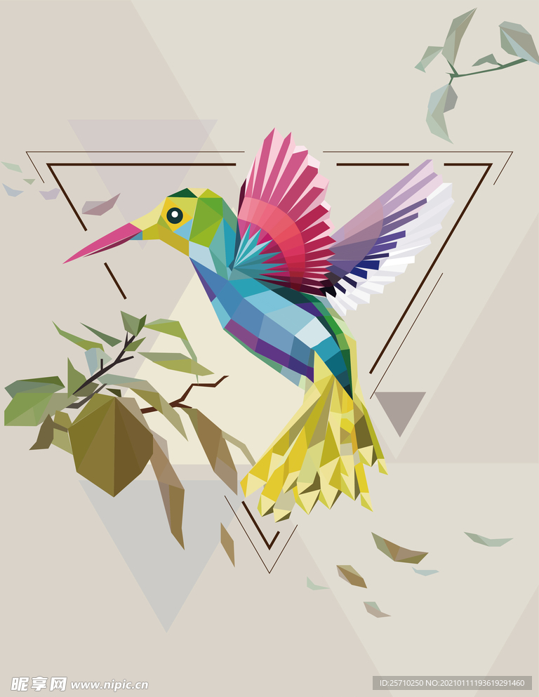 几何创意鸟矢量插画素材