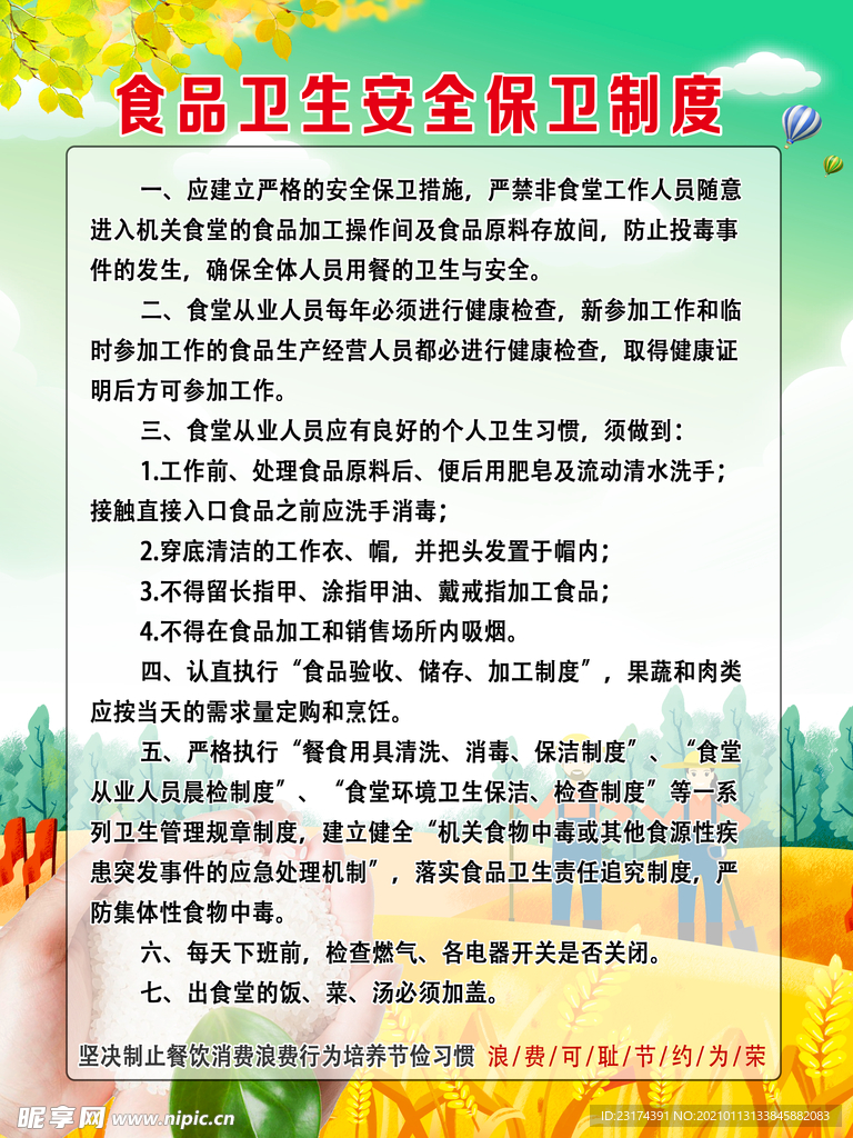 食品卫生安全保卫制度