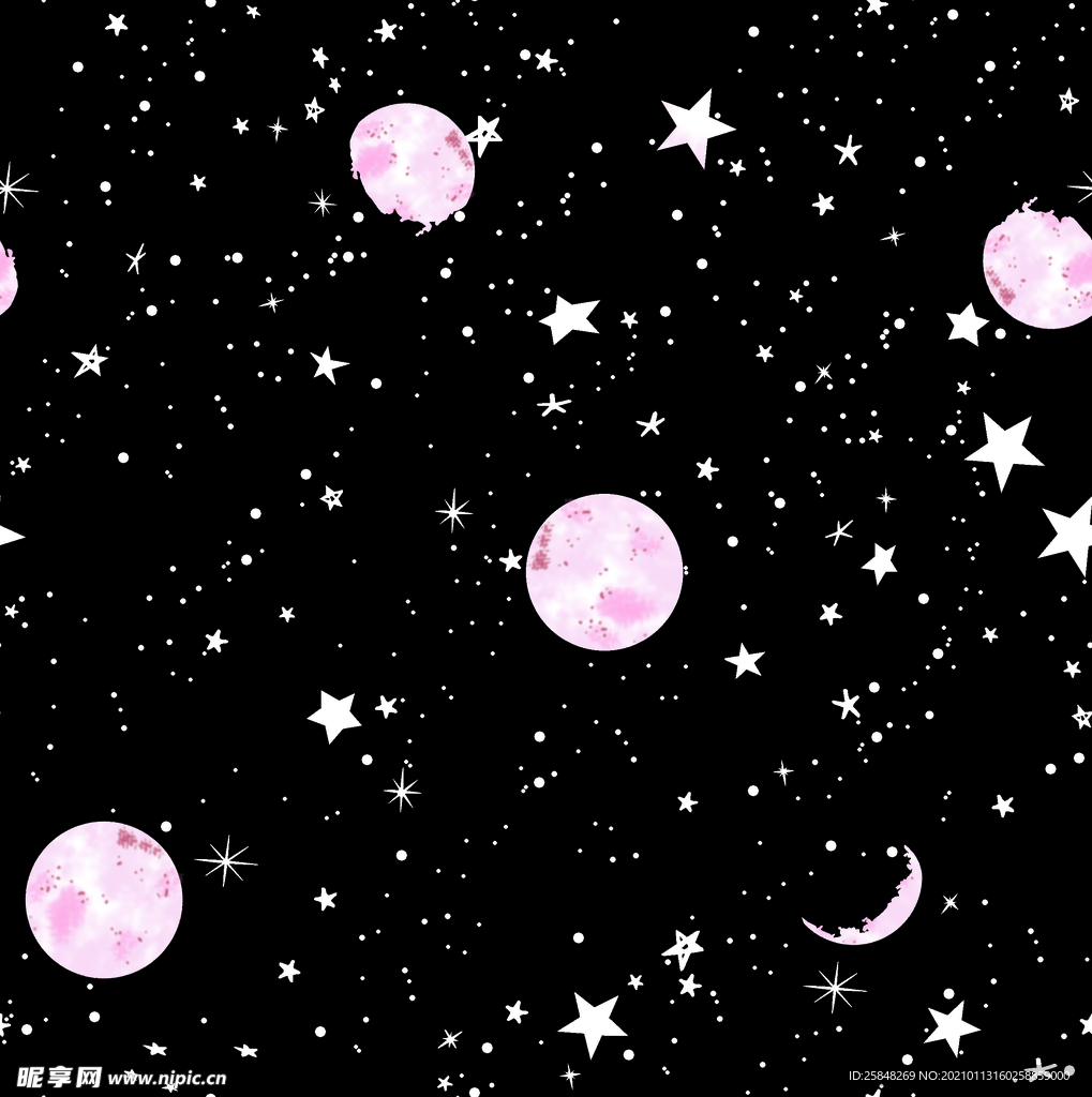 数码印花太阳月亮